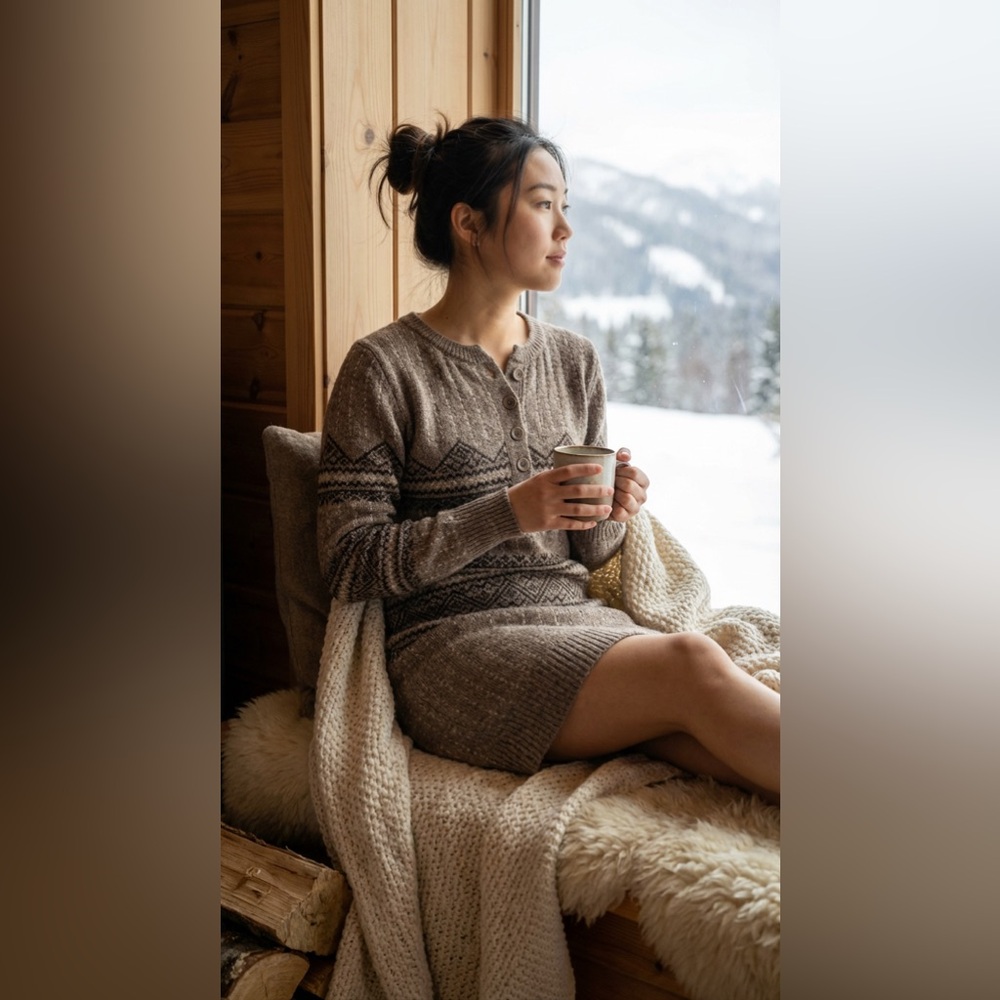 Woolrich Fair Isle Sweater Dress – Brown | Like New